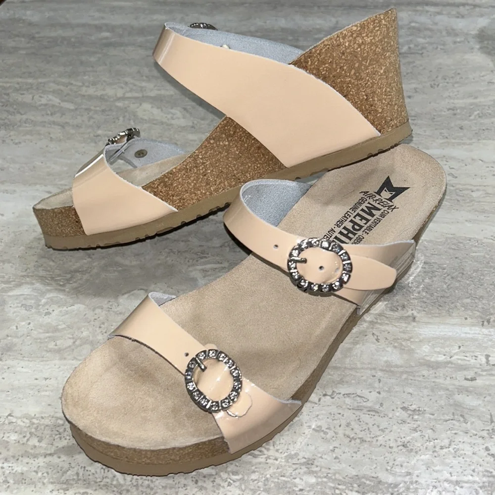 Sz 37(7.5)⭐️New Mephisto Lidia Nude Crystal Patent Leather Wedge.⭐️See Reference - Picture 5 of 15